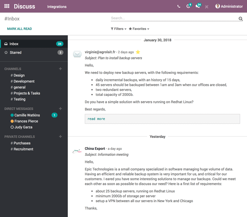 Odoo • Text and Image